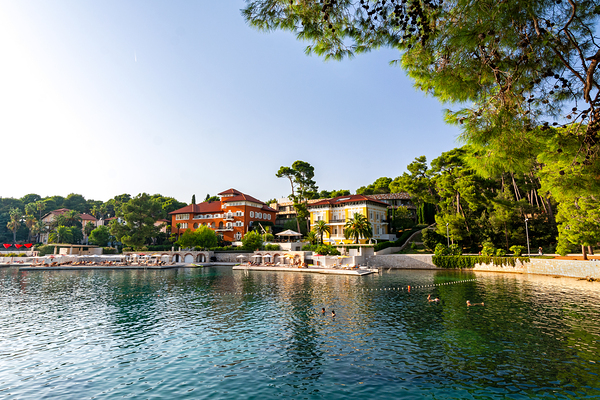 Scenic view of the Cikat Bay on the island of Losinj in the Adriatic Sea Croatia Print