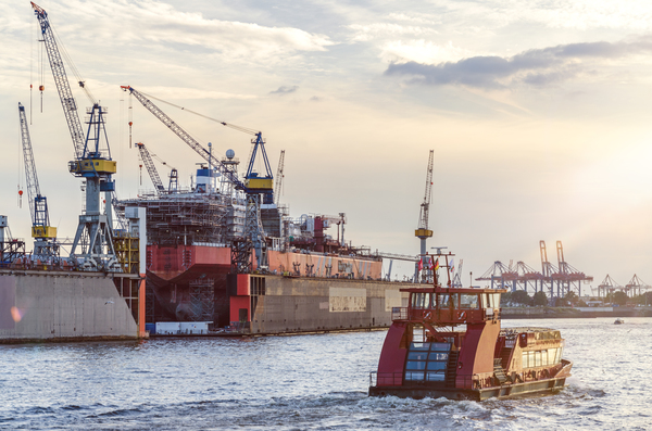 Ferry on the Elbe River  Print