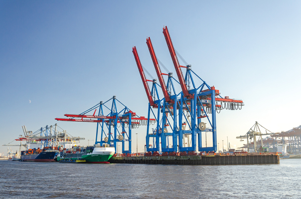 Harbor Cranes in Hamburg Print