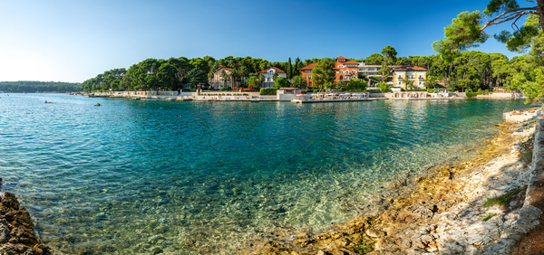 Beautiful panorama of the Cikat Bay on the island of Losinj in the Adriatic Sea Croatia  Print