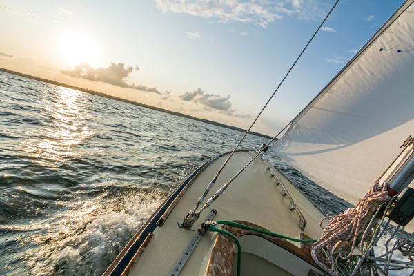 View from a sailing boat on the Baltic Sea by caladoart