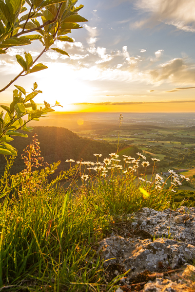 Sunset View in the Swabian Alps Print