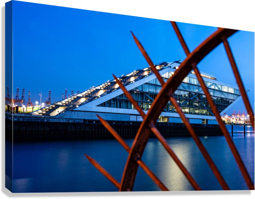 Dockland Fence at Night Canvas Print