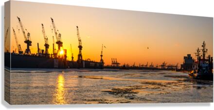 Elbe River Sunset Canvas Print