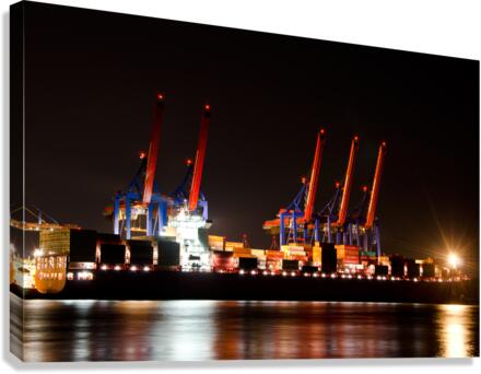 Unloading at Night Canvas Print