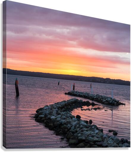 Breakwater Sunset Canvas Print