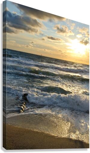 Breakwater Sundown Canvas Print