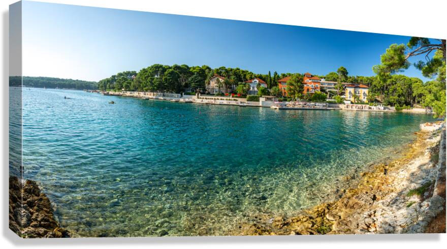 Beautiful panorama of the Cikat Bay on the island of Losinj in the Adriatic Sea Croatia  Canvas Print