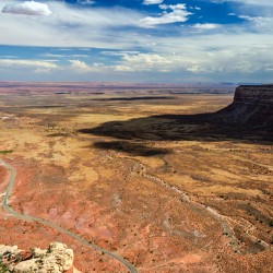 Beautiful colourful desert and rural road in Utah in the United States of America 