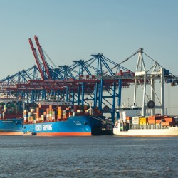 Container Ships in Hamburg