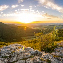 Sunset Panorama in the Swabian Alps