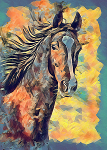 horse american saddlebred polyart 3