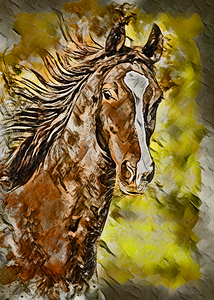 horse american saddlebred pastel 4