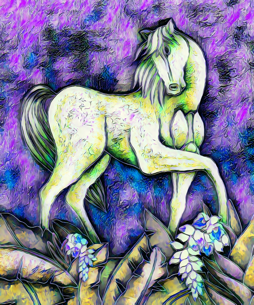 wild white dig oil Print