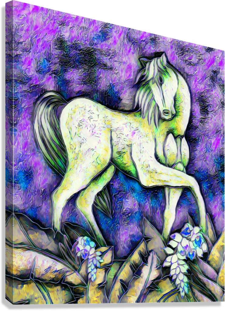 wild white dig oil Canvas Print