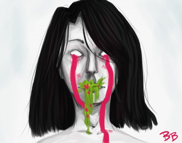 bleeding from the mouth Print