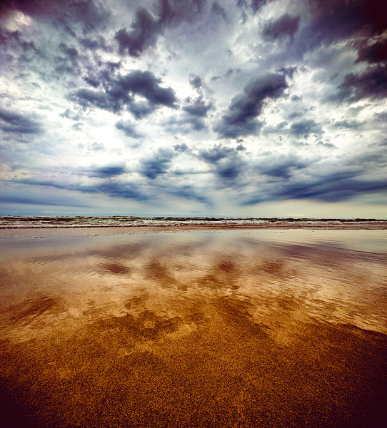 A walk on the beach Print