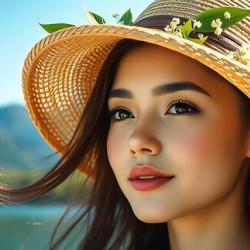 Embrace the Breeze: A Young Woman in Harmony with Nature