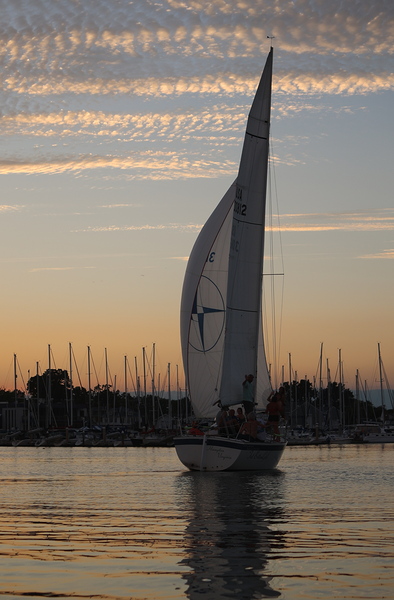 Sailing at dusk by MPerry