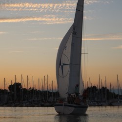 Sailing at dusk