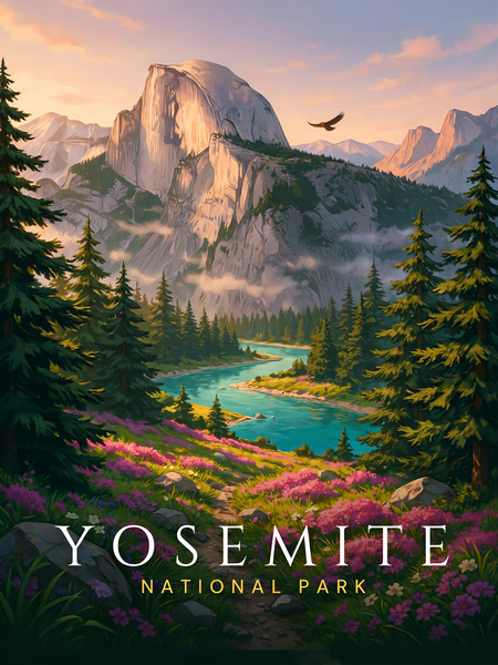 Yosemite National Park Wall Art -  Landscape Canvas Print by PixelThreadStudio