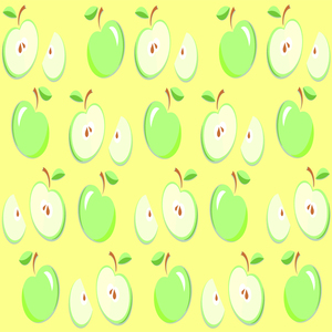 Apples Apple Pattern Vector Green Yellow