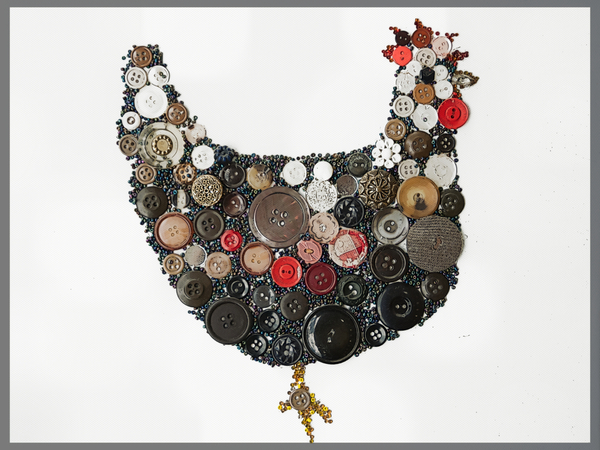 Button Art Chicken Print
