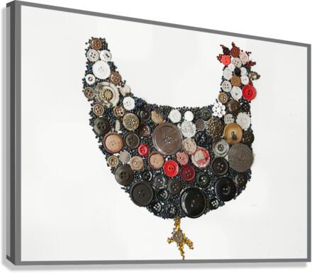 Button Art Chicken Canvas Print