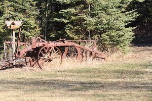 Rusted old break ground plow