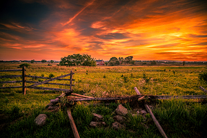 Fields of Fire: Sunset on the Codori Barn in Gettysburg