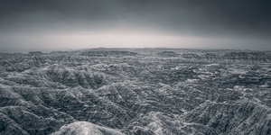 Ghostly Vistas: Exploring the Badlands in Infrared Majesty