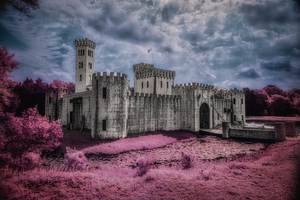 Ethereal Shadows: Newmans Castle in Purple Hues