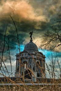 Storms of Remembrance: An Ominous Storm over the Pennsylvania Monument in Gettysburg