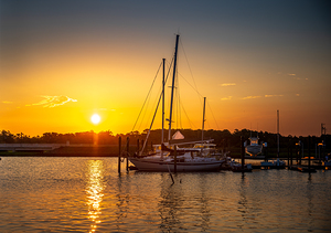 Sunrise Serenity: The Radiant Beauty of Beauforts Boats