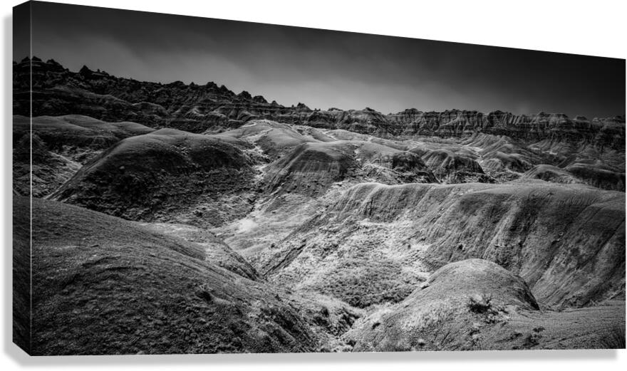 Shadows of the Earth: Sculpted Earth in the Badlands Canvas Print
