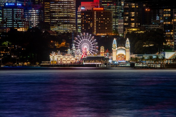  Sydney Luna Park at night by Grant Cookson