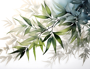 Bamboo Leaves Watercolor
