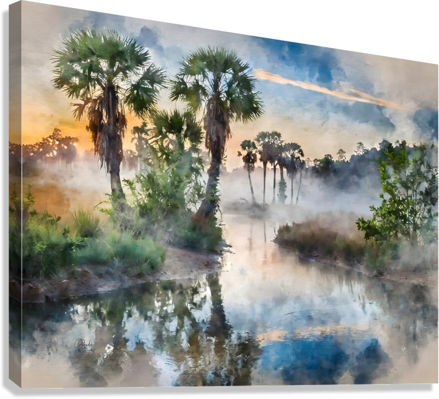 Bayou Sunrise Reflections Canvas Print