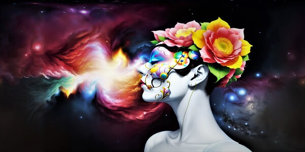 Galaxy Flower Girl by Winchawa