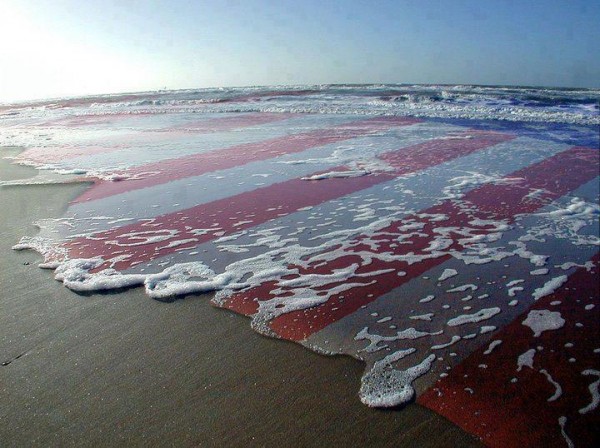  american flag overlay waves Print