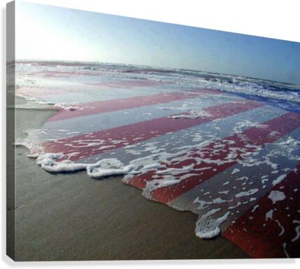  american flag overlay waves Canvas Print