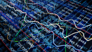 Stock market exchange graph 3D illustration