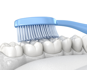 Toothbrush cleaning teeth