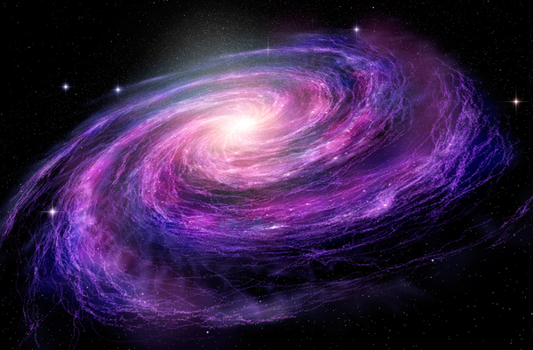 Spiral Galaxy in deep spcae 3D illustration  Print