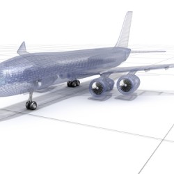 Airplane wire model 3D illustration