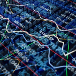 Stock market exchange graph 3D illustration