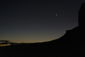 Monument Valley Waning Crescent Moon