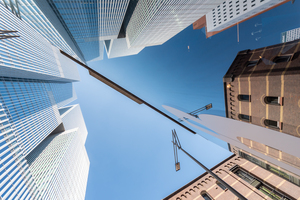 Ancient and modern buildings low angle view rjpg