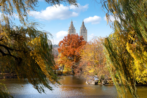 Lake in Central Park in autumn