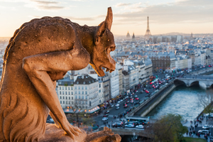 Gargoyle watching paris at sunset 2